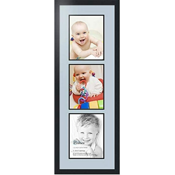 Art To Frames Double-Multimat-867-860/89-FRBW26079 Collage Photo Frame Double Mat With 3-8.5X11 Openings And Black Frame