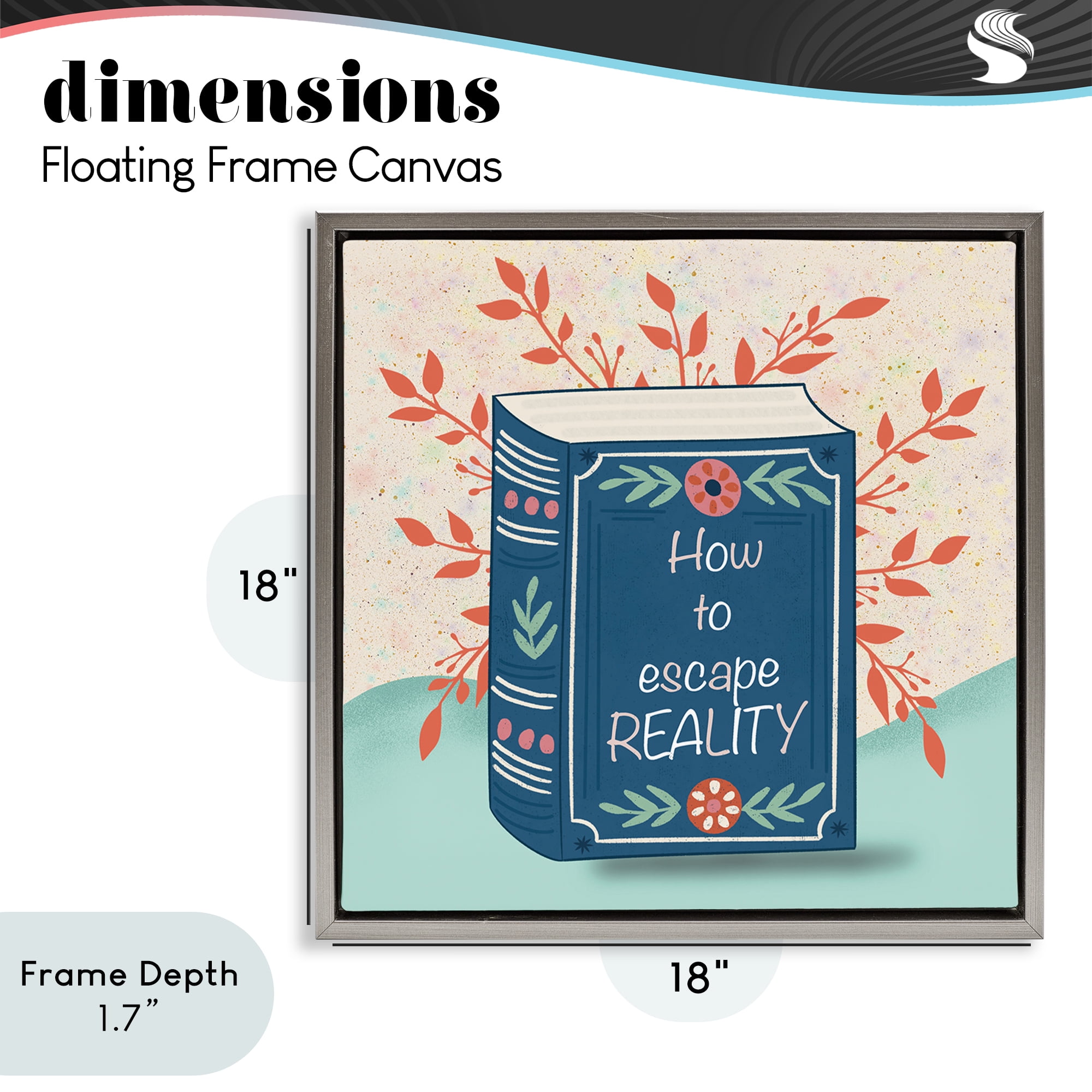 Stupell Industries How To Escape Reality Gray Framed Floater Canvas Wall Art, design by Julia Frost