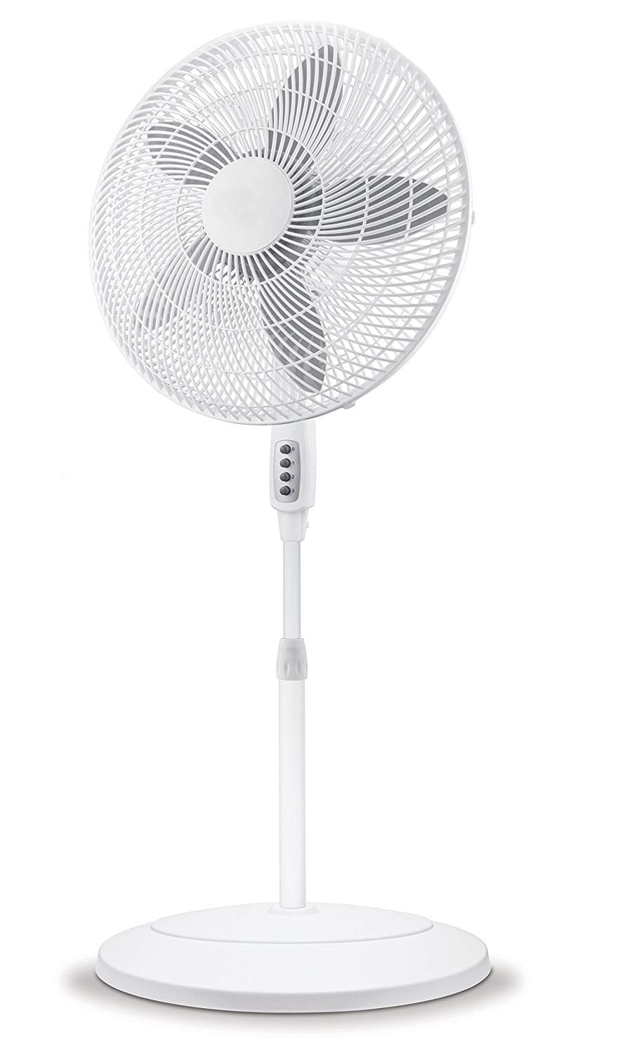 18" 3 Speed White Oscillating Fan Adjustable Angle & Height Office