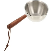 Pan with Lid Pour Oil Small Pot Flexible Saucepan Baby 17X8.3X5CM Silver