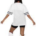 thumbnail image 2 of Women's Gameday Couture  White Jacksonville Jaguars Oversized Sporty Mesh V-Neck Top, 2 of 3