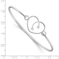 thumbnail image 2 of Auriga Fine Jewelry 925 Sterling Silver 0.06Ct. Diamond Heart Bangle 7" for Women, 2 of 6
