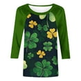 thumbnail image 5 of Aofany St Patricks Day Tops for Women 3/4 Sleeve Crewneck Shamrock Shirts Casual Trendy Festival Holiday Tunic Tee Tops, 5 of 6