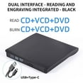 thumbnail image 2 of ZZkhGO External DVD Drive, USB 3.0 Type-C CD DVD Rewriter, Portable DVD Burner for Laptop Desktop PC, 2 of 2