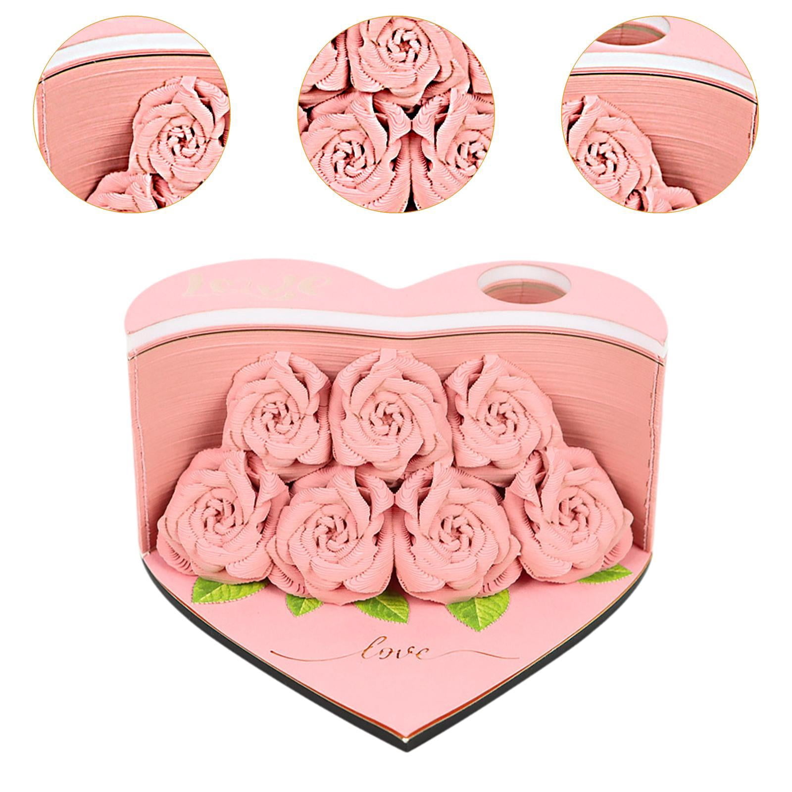 colaxi 3D Memo Pad Story Notepad Paper Carving Art 156 Pages Creative Decorative Notepad Note Pad for Home Living Room Decor Pink