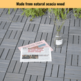 thumbnail image 2 of 20-Piece Interlocking Deck Tiles, 12" x 12" Square Outdoor Flooring with Drainage Grooves for Patio, Balcony & Poolside - Easy Assembly & Adjustable Design, 2 of 9
