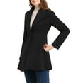 thumbnail image 4 of INSPIRE CHIC Women's Lapel Collar Buttoned Outwear Elegant Work Notch Trench Winter Coat 2XL Black, 4 of 7