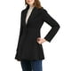 thumbnail image 4 of Abrigo elegante de trabajo con cuello de solapa y botones para mujer, abrigo de trinchera de invierno, talla XL, negro, 4 of 7