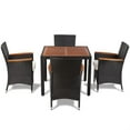 thumbnail image 3 of vidaXL 5 Piece Outdoor Dining Set with Cushions Poly Rattan Black, 3 of 4