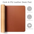 Aothia DualSided Desk Pad Leather Desk Mat, Natural Cork Desk Pad