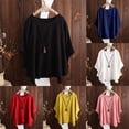 thumbnail image 2 of YUEHUA Women's Plus Size Batwing Sleeve Linen Blend Top, Loose Fit Round Neck Casual Blouse, Breathable Lightweight Summer Tee, 2 of 4