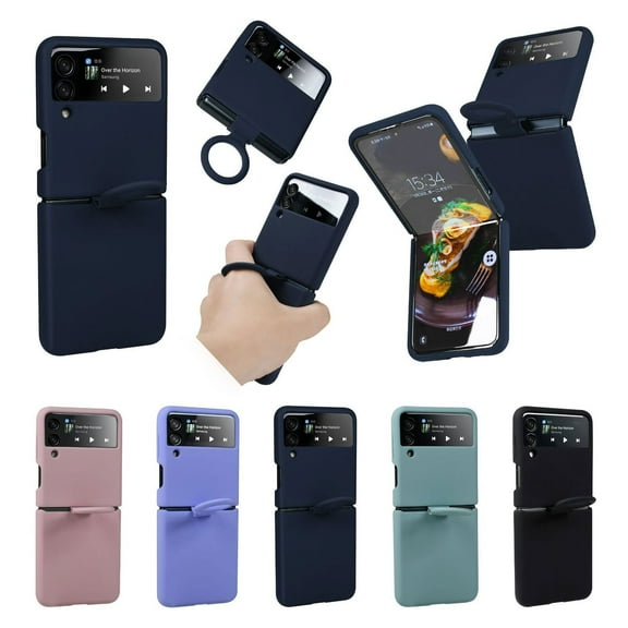 Liquid Silicone Case For Samsung Galaxy Z Flip3 Silicone Anti-fall Ring Slim Cover