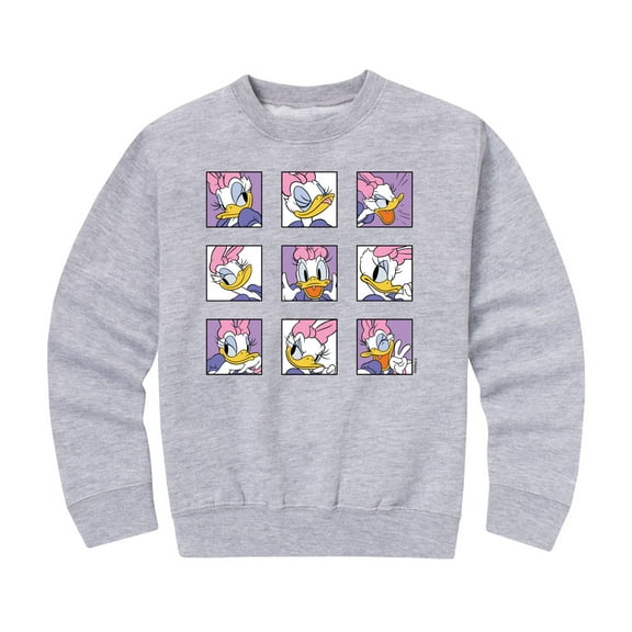 Mickey & Friends - Daisy Emotions Grid - Toddler And Youth Crewneck Fleece Sweatshirt