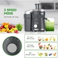thumbnail image 3 of Extractor de jugos Airon 500W centrífugo de 3 velocidades con boca ancha de 7,5 cm, 3 of 8