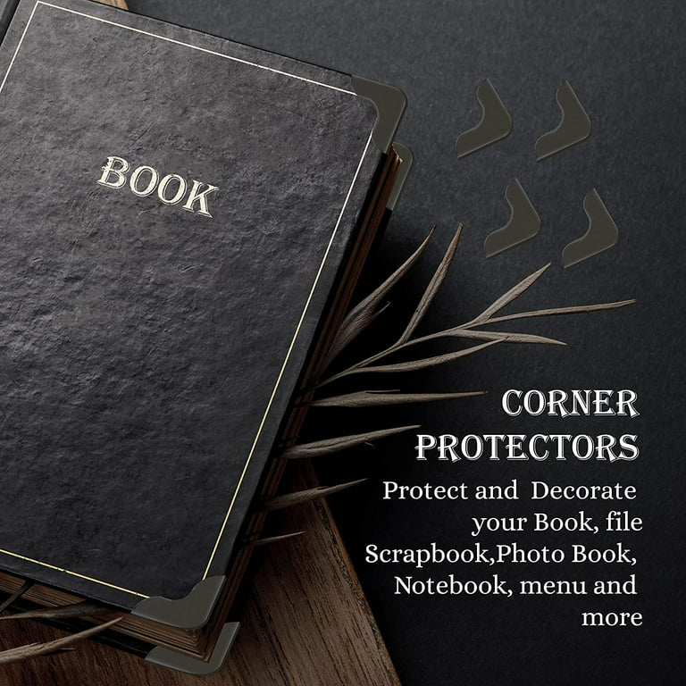 50 Pack Gunmetal Corners - Protect Corners and Decorate Your Book, for Scrapbook,  Notebook, Photobook and More 