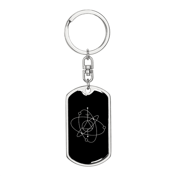 Sacred Geometry Diagram Stainless Steel or 18k Gold Premium Swivel Dog Tag Keychain