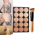 thumbnail image 1 of LNGOOR 2pcs Set  15-Shade Concealer Palette with Brush - Waterproof  Sweatproof  Full Coverage for Acne & Tattoos  Moisturizing Long-Lasting Face Makeup, 1 of 6