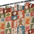 thumbnail image 3 of Multicolor Christmas Icon Pattern Shower Curtain 36"x72" ,Bathroom Decorative Shower Curtains Set with 12 Hooks,Modern Waterproof Washable Shower Curtain, 3 of 6