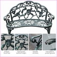 thumbnail image 4 of Outdoor Bench, Antique Floral Cast Aluminum with Back & Armrests | Steel | Lattice Back, 4 of 7