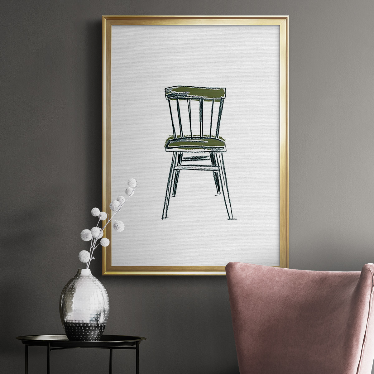 Take a Seat IV Premium Framed Print, in Gold, Black, or Silver - Ready to Hang