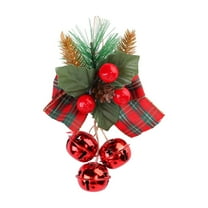 SLYNSHome Christmas Tree Ornament Hanging Bow Xmas Ball Bells Pendant Decorations for Crafts Christmas Holiday Party Favors - Red