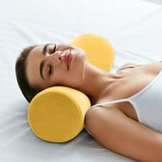 Roll Pillow,Tube Microbead Bolster Pillow with Stay,Cylindrical Pillow Comfortable Roll Pillow Microbead Jelly Bean Bed Pillow Tube Pillow Cushion for Head, Neck, Back Support