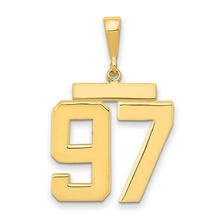 Diamond2Deal 14K Yellow Gold Large Polished Number 97 Charm for Women