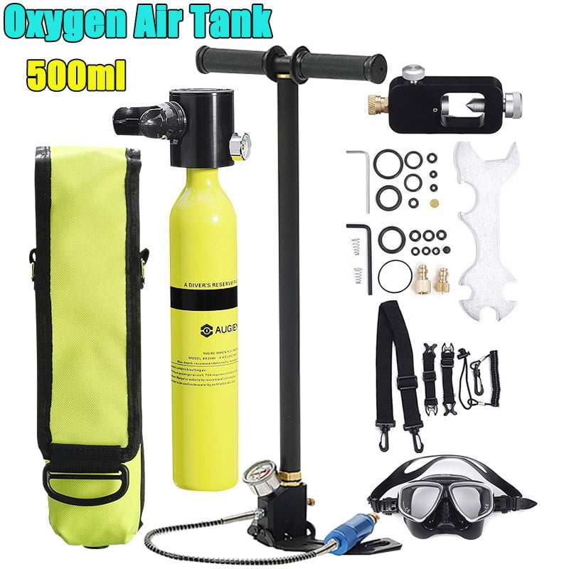 AUGIENB 6Pcs/Set 500ml Portable Oxygen Diving Scuba Air Tanks Mini Oxygen Cylinder Air Pump w