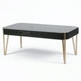 thumbnail image 4 of LuxenHome 46" W Manufactured Wood Veneer and Gold Metal Coffee Table, Black, 4 of 10