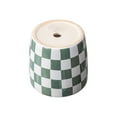 thumbnail image 3 of Mainstays 6 inch Green White Checkered Ceramic Planter, 3 of 9