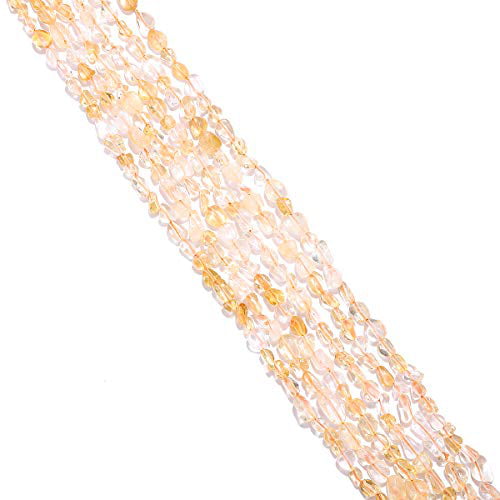 BEADIA Natural Yellow Quartz Crystal Stone Round Loose Semi Gemstone Beads for Jewelry Making 8MM 44PCS 