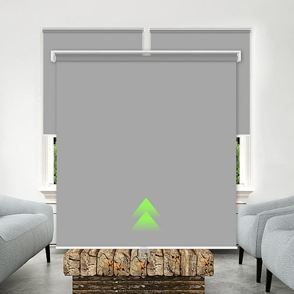 LUCKUP Cordless Blackout Roller Shades for Windows, Room Darkening Pull Down Roller Blinds, Thermal Insulated Privacy Saving Energy Window Shades for Home Office, 33" W x 72" L, Grey