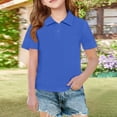 thumbnail image 5 of Girls Short Sleeve Polo Shirts Kids School Uniform Polo Shirt Blue 120, 5 of 5