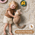 thumbnail image 6 of NewBuros Area Rugs 8'x10' Washable Non-Slip Boho Rugs, Soft Stain Resistant Low Pile Print Indoor Carpet for Living Room Bedroom Dining Room, Khaki, 6 of 9