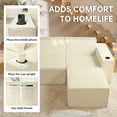 thumbnail image 3 of SOULART 67"Cloud Sofa,L shaped loveseat with Ottoman, Modern Modular sofa for livingroom,No Assembly Required,White（Right Side）, 3 of 7