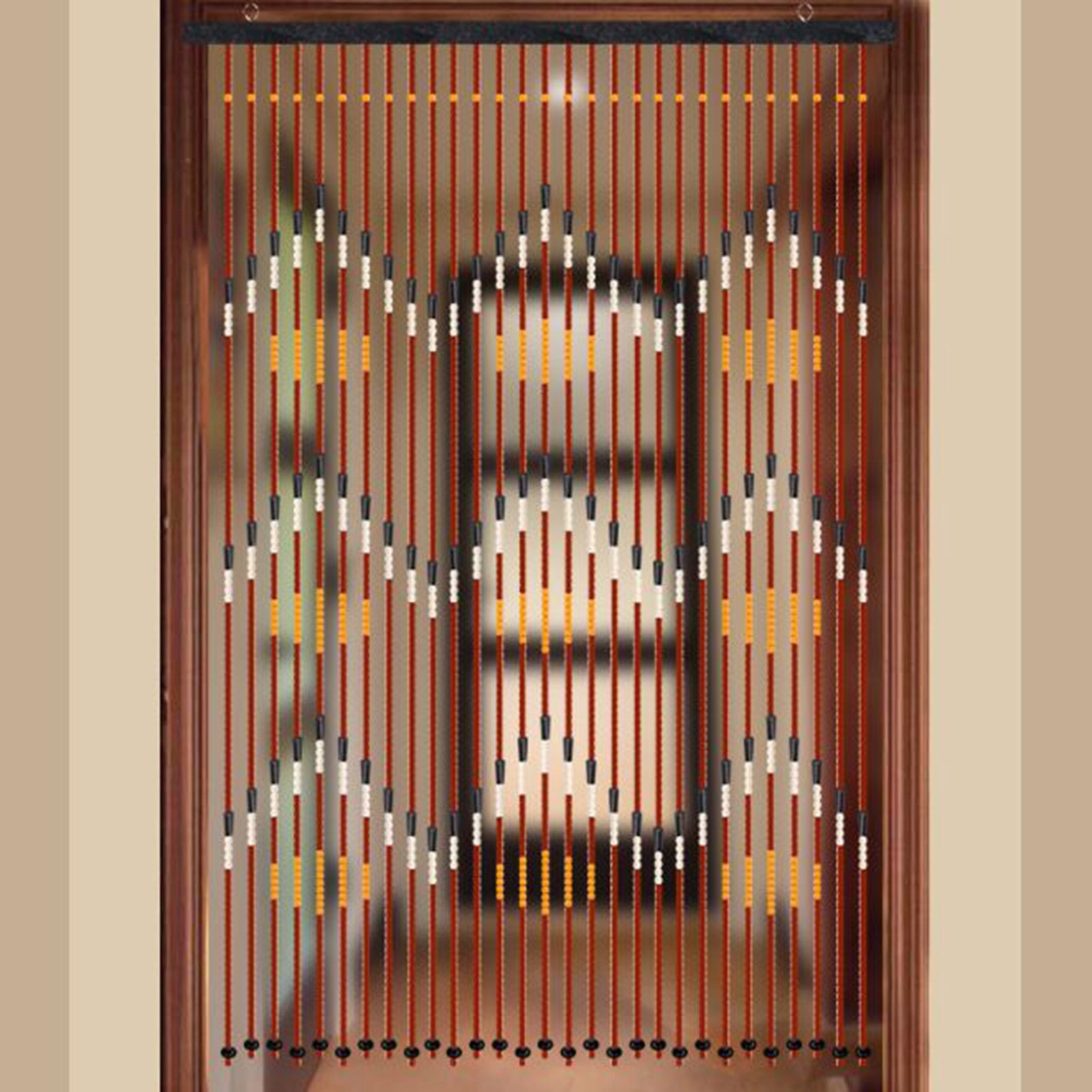 Hanging Bamboo Beaded Door Curtain Screen,Handmade Room Divider Bead String Curtain,Bamboo Wooden Door Beaded Curtain for Room Hallway Entrance