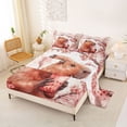 thumbnail image 2 of Erosebridal Capybara Full Size Sheets For Capybara Lover,Pink Peach Blossom Bed Sheets For Kids Girls 4-Piece, 2 of 6