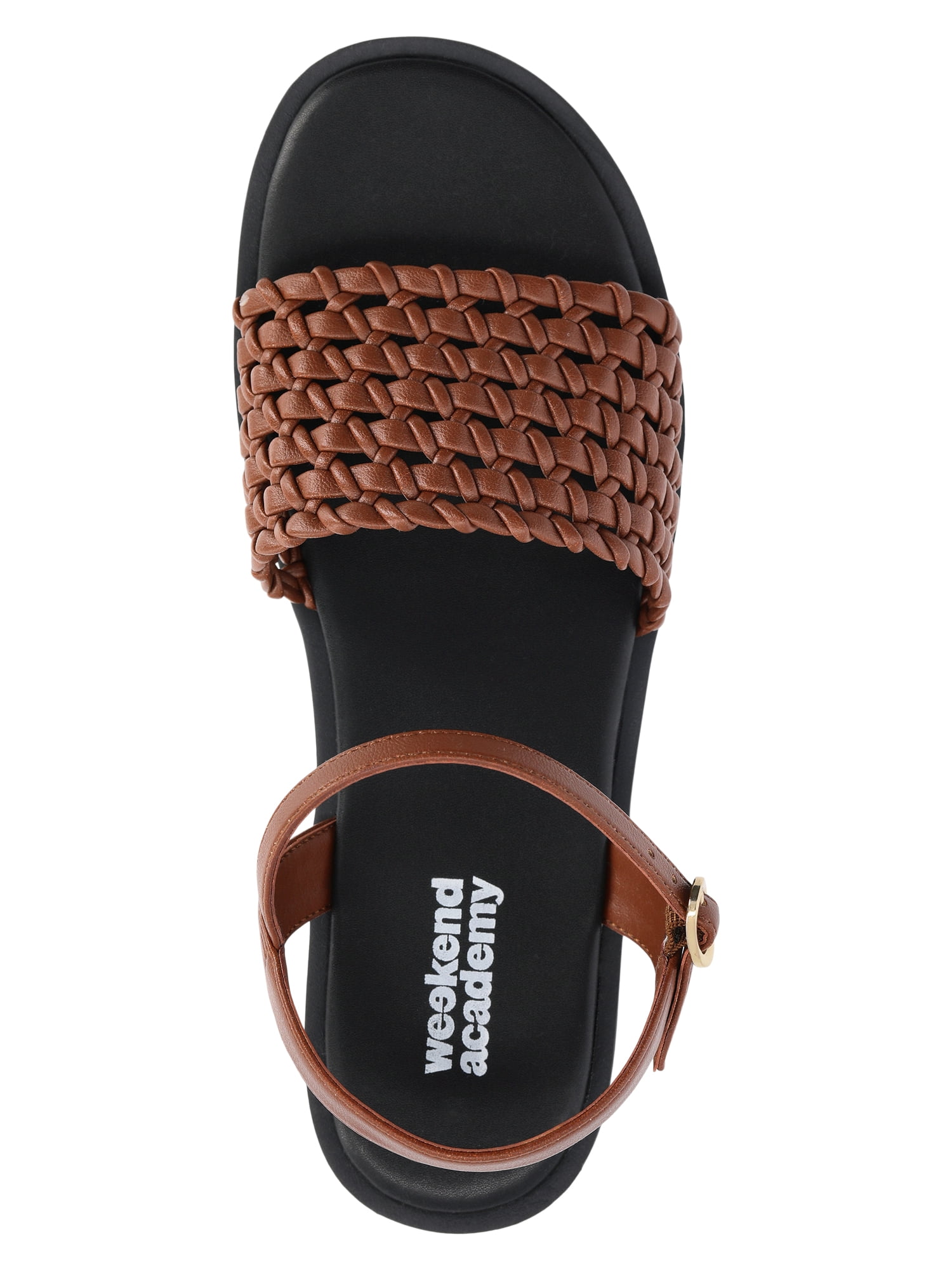 Weekend Academy Girls Faux Leather Woven Sandals