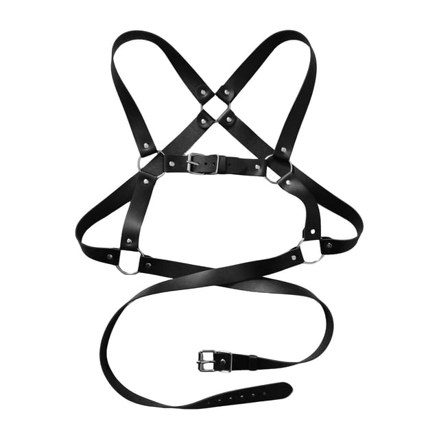 RXMEKW Adjustable Suspenders for Men with Clip-On Straps, 3.5-Inch Wide Polyester Strap, Black