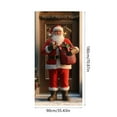 thumbnail image 3 of Djunllk Christmas Decorations Door Cover Santa Claus Front Door Cover Xmas Hanging Banner Santa Background for Home Holiday Christmas Celebration, 70.8 x 35.4 inches, 3 of 7