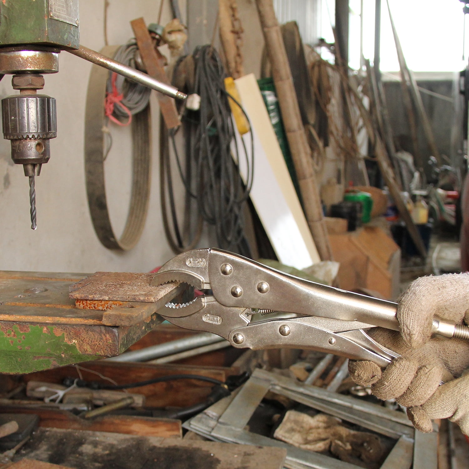 "12-Inch Heavy Duty Locking Pliers, Curved Jaw Vise Grip with Chrome Vanadium Steel - Welding Clamp for Metalworking & Fabrication"