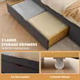 thumbnail image 5 of King Velvet Upholstered Platform Bed Frame with 63.58" Tall Button-Tufted Headboard and Storage Drawers, Gray, 5 of 10