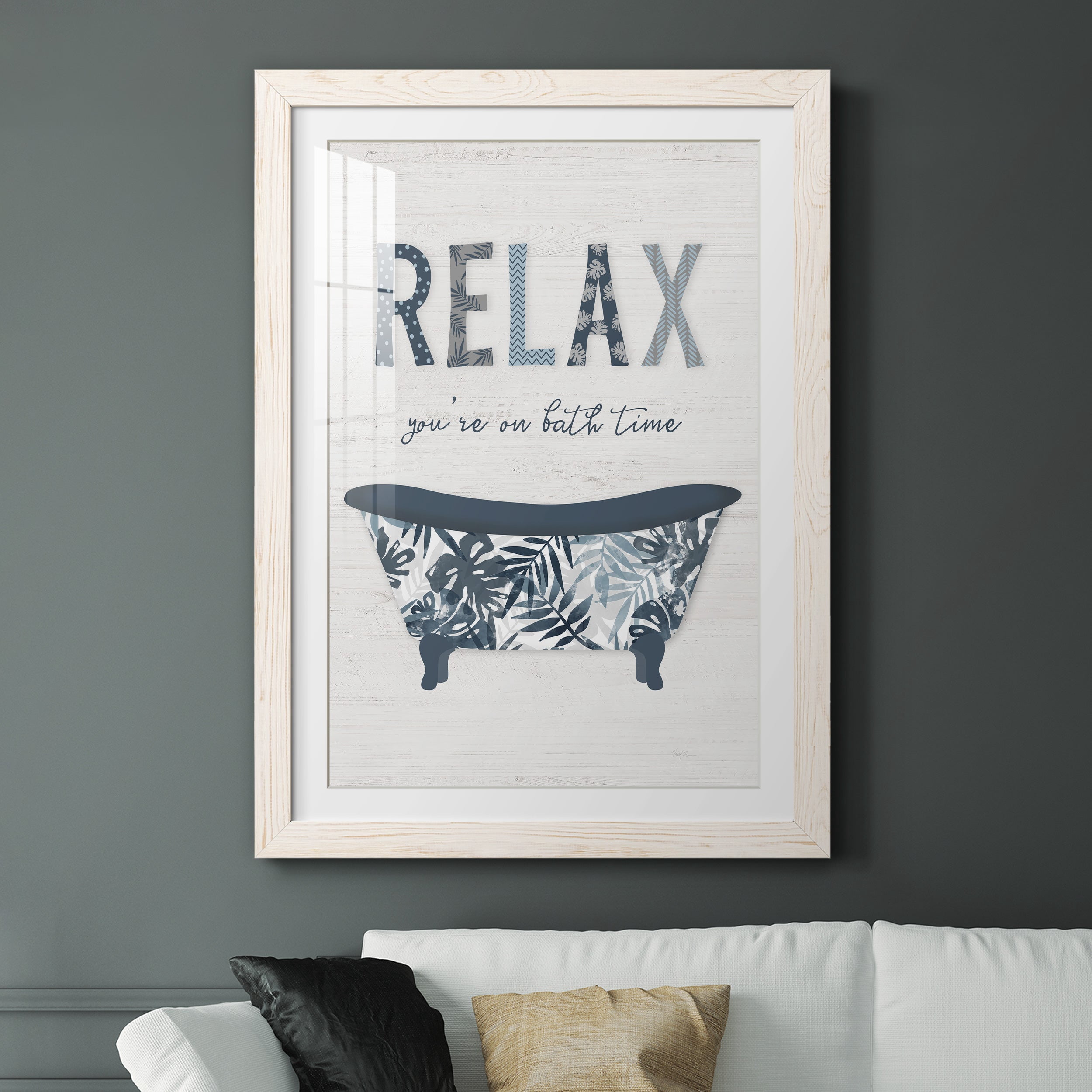 Palm Bath I - Premium Framed Print - Distressed Barnwood Frame - Ready to Hang