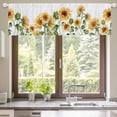 thumbnail image 4 of Yellow Sunflower Valance Farmhouse Kitchen Curtains Valance Rustic Country Floral Wooden Plank Flower Window Treatment Drapes for Bathroom Bedroom Living Room Home Decor 1 Panel (55x18 Inch), 4 of 5