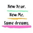 thumbnail image 2 of Girls New year New Me Same dreams Inspirational Quotes & Sayings Wall Decal Decoration New Year Motivational Wall Quote For Goal Setting Lasts Years and Easily Removable - Size: 20 In(W) x 16 In(H), 2 of 5