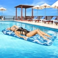 thumbnail image 2 of 73 x 34in Inflatable Pool Float 1 Piece Adults Floating Pool Lounge for Lake Beach Swimming Pool Fun, Blue, 2 of 9