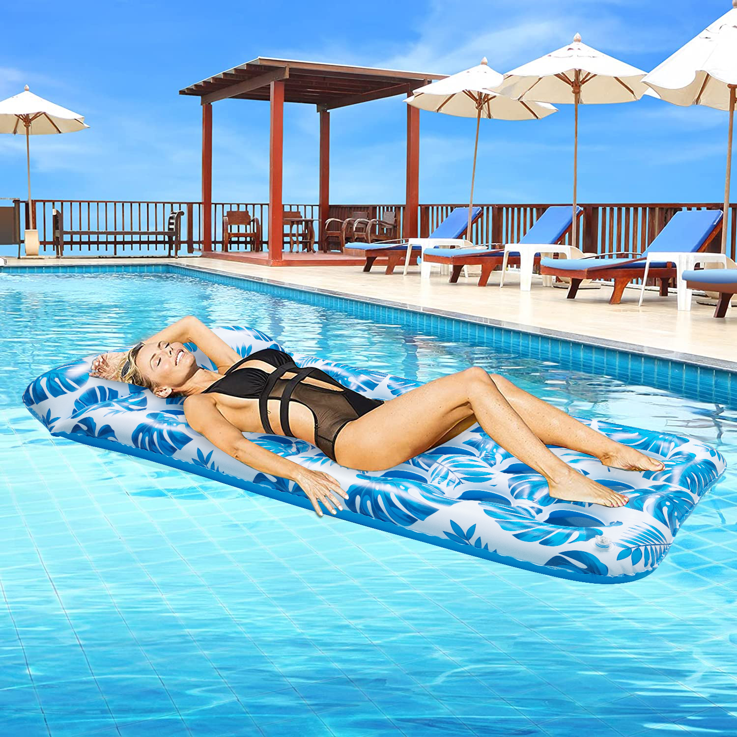 Swfoer Inflatable Pool Lounge Float 73x34in photo 2