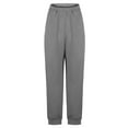 thumbnail image 6 of BXINGOHAI Thin Fleece Sweatpants for Women Casual Elastic Waist Jogger Pants Fall Winter Sweatpant Tapered Pant Today Dark Gray,L, 6 of 6