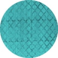 thumbnail image 1 of Ahgly Company Indoor Round Oriental Turquoise Blue Industrial Area Rugs, 6' Round, 1 of 4