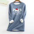 thumbnail image 3 of Tbopshirt Womens Hoodless Sweatshirts,Plus Size Essential Crewneck Sweatshirts Christmas Women's Round Neck Pocket Thickened Plush Warm Long Sleeve Tops, 3 of 5
